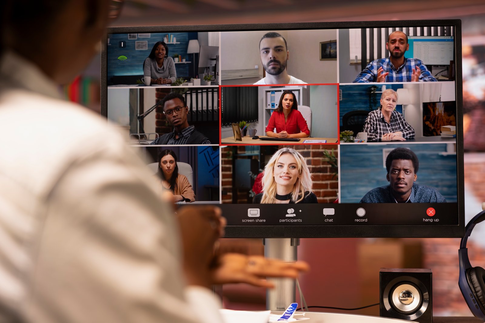 People in an online meeting